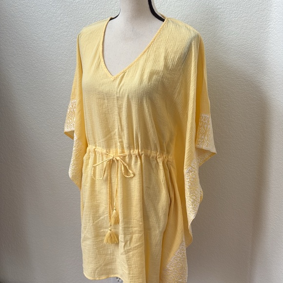 Garnet Hill Embroidered Kaftan Cover-Up Swim Boho Size Medium - Picture 6 of 9